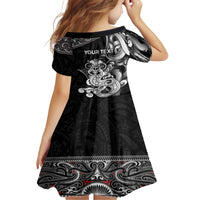 Personalised New Zealand Potae Pango Cricket Family Matching Off Shoulder Maxi Dress and Hawaiian Shirt Special Maori Hei Tiki Tribal Tattoo LT9 - Polynesian Pride