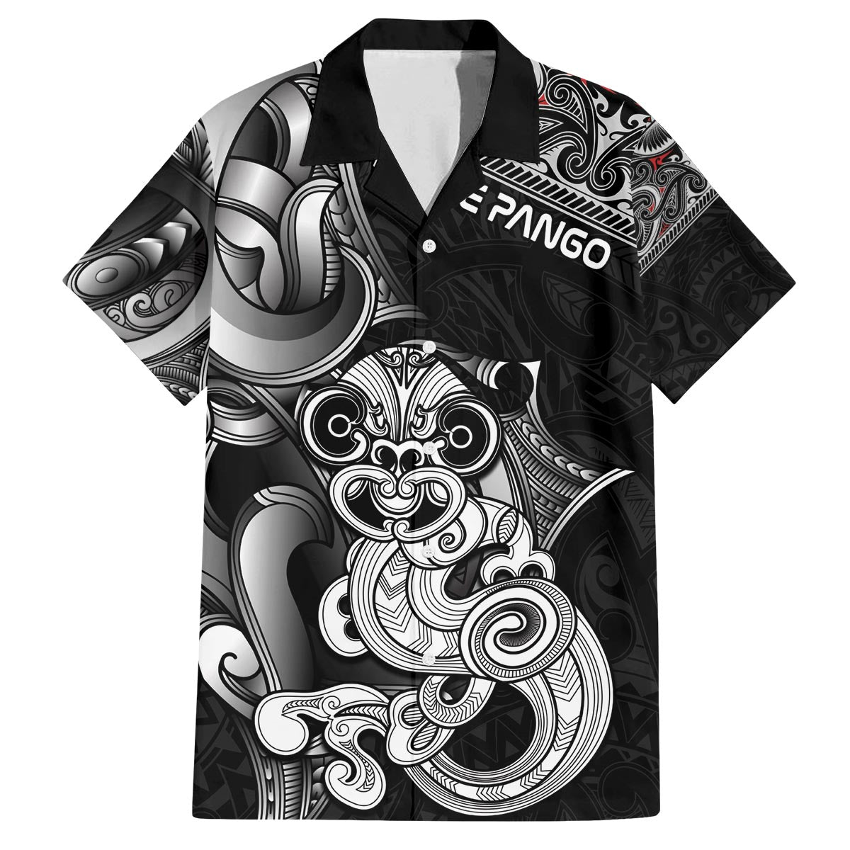 Personalised New Zealand Potae Pango Cricket Family Matching Puletasi and Hawaiian Shirt Special Maori Hei Tiki Tribal Tattoo LT9 Dad's Shirt - Short Sleeve Black - Polynesian Pride