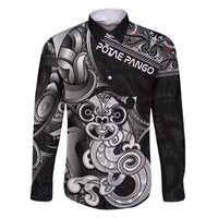 Personalised New Zealand Potae Pango Cricket Family Matching Puletasi and Hawaiian Shirt Special Maori Hei Tiki Tribal Tattoo LT9 Dad's Shirt - Long Sleeve Black - Polynesian Pride