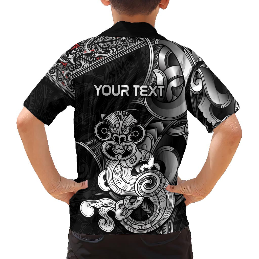 Personalised New Zealand Potae Pango Cricket Kid Hawaiian Shirt Special Maori Hei Tiki Tribal Tattoo LT9 - Polynesian Pride