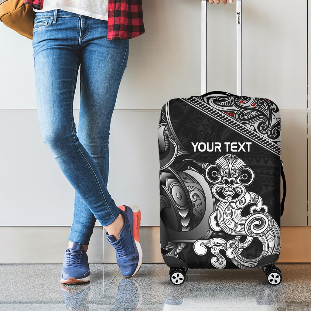 Personalised New Zealand Potae Pango Cricket Luggage Cover Special Maori Hei Tiki Tribal Tattoo LT9 - Polynesian Pride