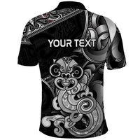 Personalised New Zealand Potae Pango Cricket Polo Shirt Special Maori Hei Tiki Tribal Tattoo