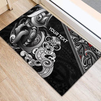 Personalised New Zealand Potae Pango Cricket Rubber Doormat Special Maori Hei Tiki Tribal Tattoo