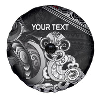 Personalised New Zealand Potae Pango Cricket Spare Tire Cover Special Maori Hei Tiki Tribal Tattoo LT9 - Polynesian Pride