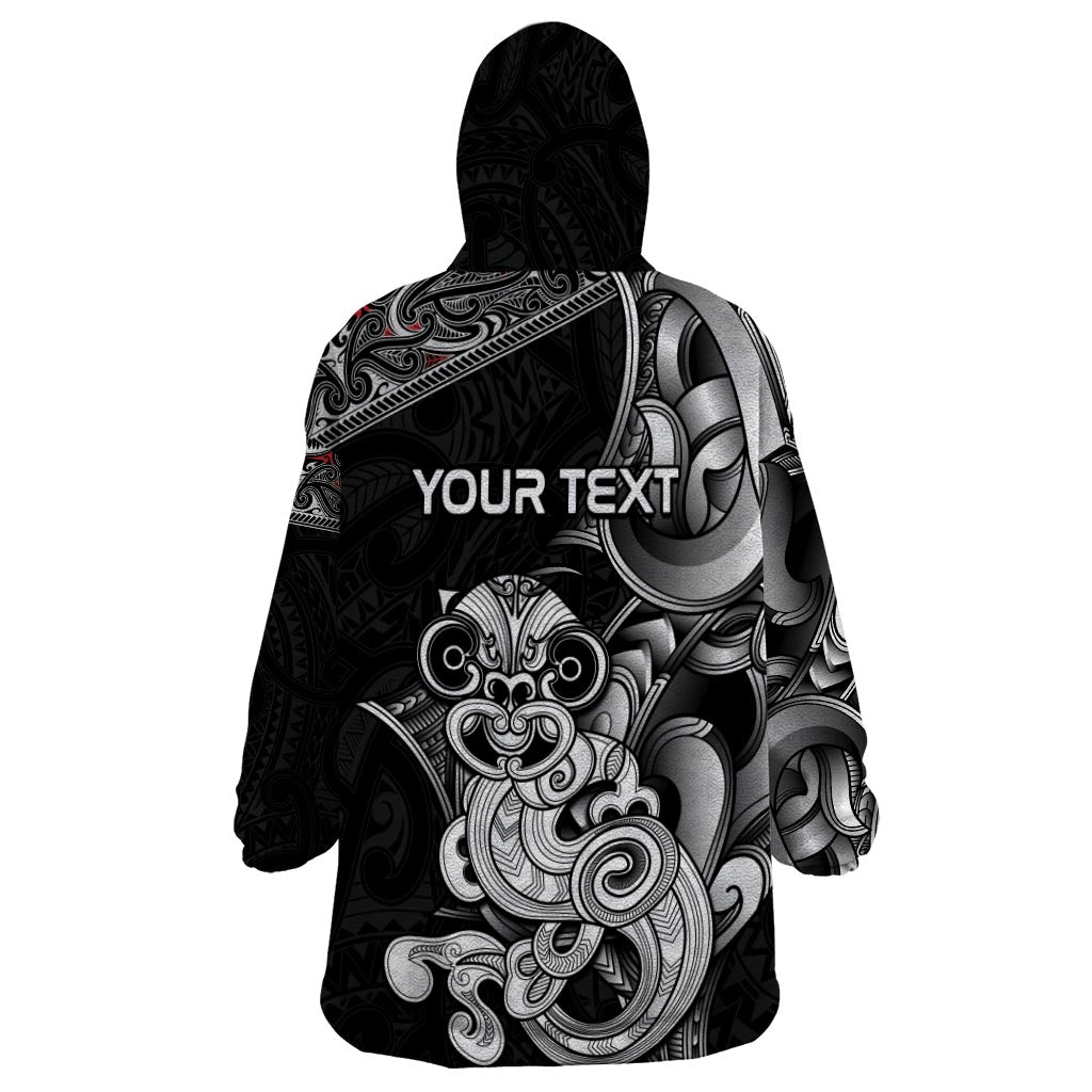 Personalised New Zealand Potae Pango Cricket Wearable Blanket Hoodie Special Maori Hei Tiki Tribal Tattoo LT9 - Polynesian Pride