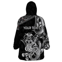 Personalised New Zealand Potae Pango Cricket Wearable Blanket Hoodie Special Maori Hei Tiki Tribal Tattoo LT9 - Polynesian Pride