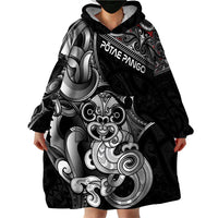 Personalised New Zealand Potae Pango Cricket Wearable Blanket Hoodie Special Maori Hei Tiki Tribal Tattoo LT9 - Polynesian Pride
