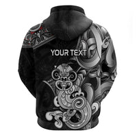 Personalised New Zealand Potae Pango Cricket Zip Hoodie Special Maori Hei Tiki Tribal Tattoo LT9 - Polynesian Pride