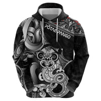 Personalised New Zealand Potae Pango Cricket Zip Hoodie Special Maori Hei Tiki Tribal Tattoo LT9 - Polynesian Pride