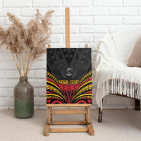 Custom Papua New Guinea Cricket Canvas Wall Art PNG Emblem Mix Polyneisan Pattern