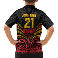 Custom Papua New Guinea Cricket Family Matching Summer Maxi Dress and Hawaiian Shirt PNG Emblem Mix Polyneisan Pattern LT9 - Polynesian Pride