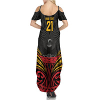 Custom Papua New Guinea Cricket Family Matching Summer Maxi Dress and Hawaiian Shirt PNG Emblem Mix Polyneisan Pattern LT9 - Polynesian Pride