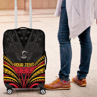 Custom Papua New Guinea Cricket Luggage Cover PNG Emblem Mix Polyneisan Pattern