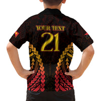 Custom Papua New Guinea Cricket Family Matching Off Shoulder Maxi Dress and Hawaiian Shirt Go Barramundis LT9 - Polynesian Pride