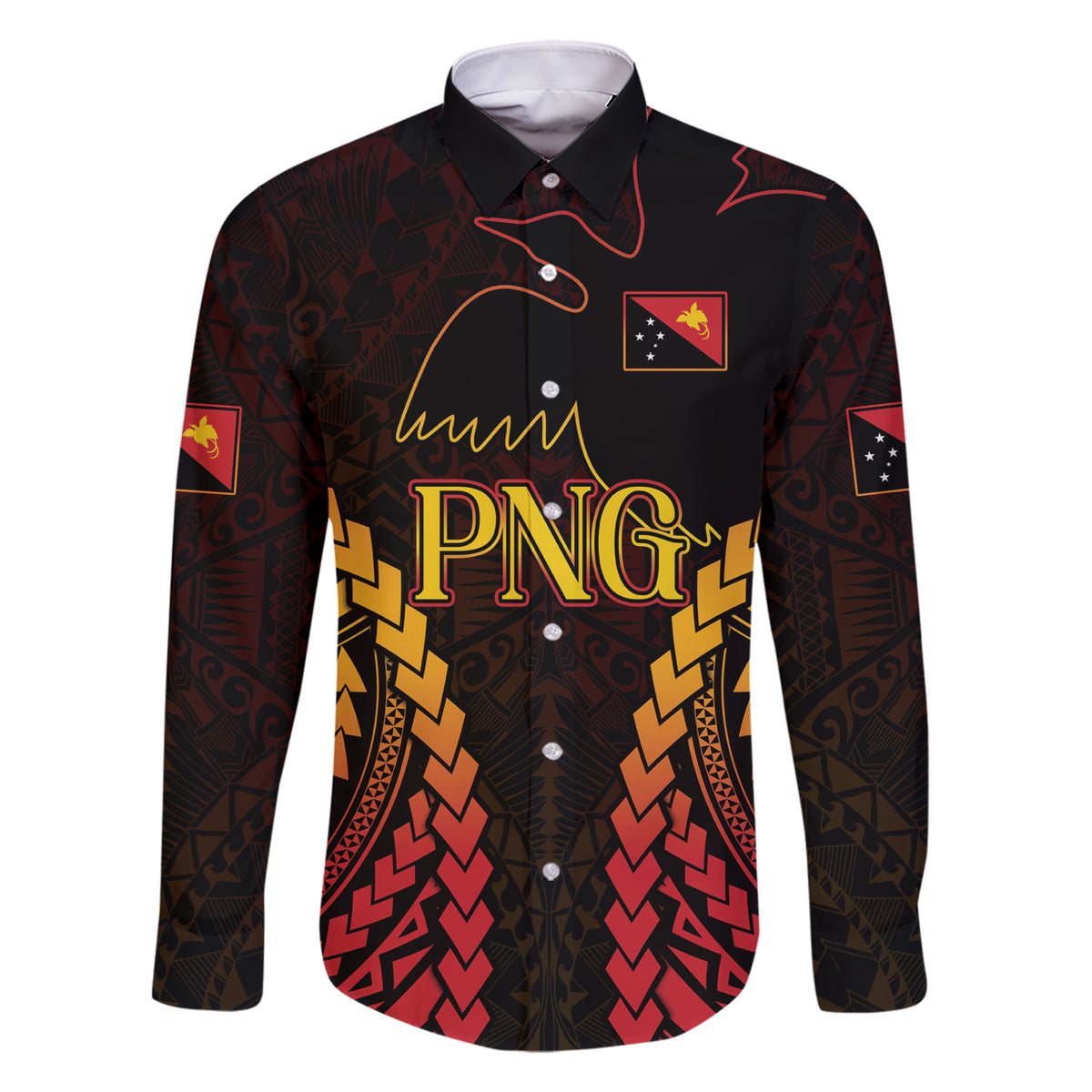Custom Papua New Guinea Cricket Family Matching Short Sleeve Bodycon Dress and Hawaiian Shirt Go Barramundis LT9 Dad's Shirt - Long Sleeve Black - Polynesian Pride