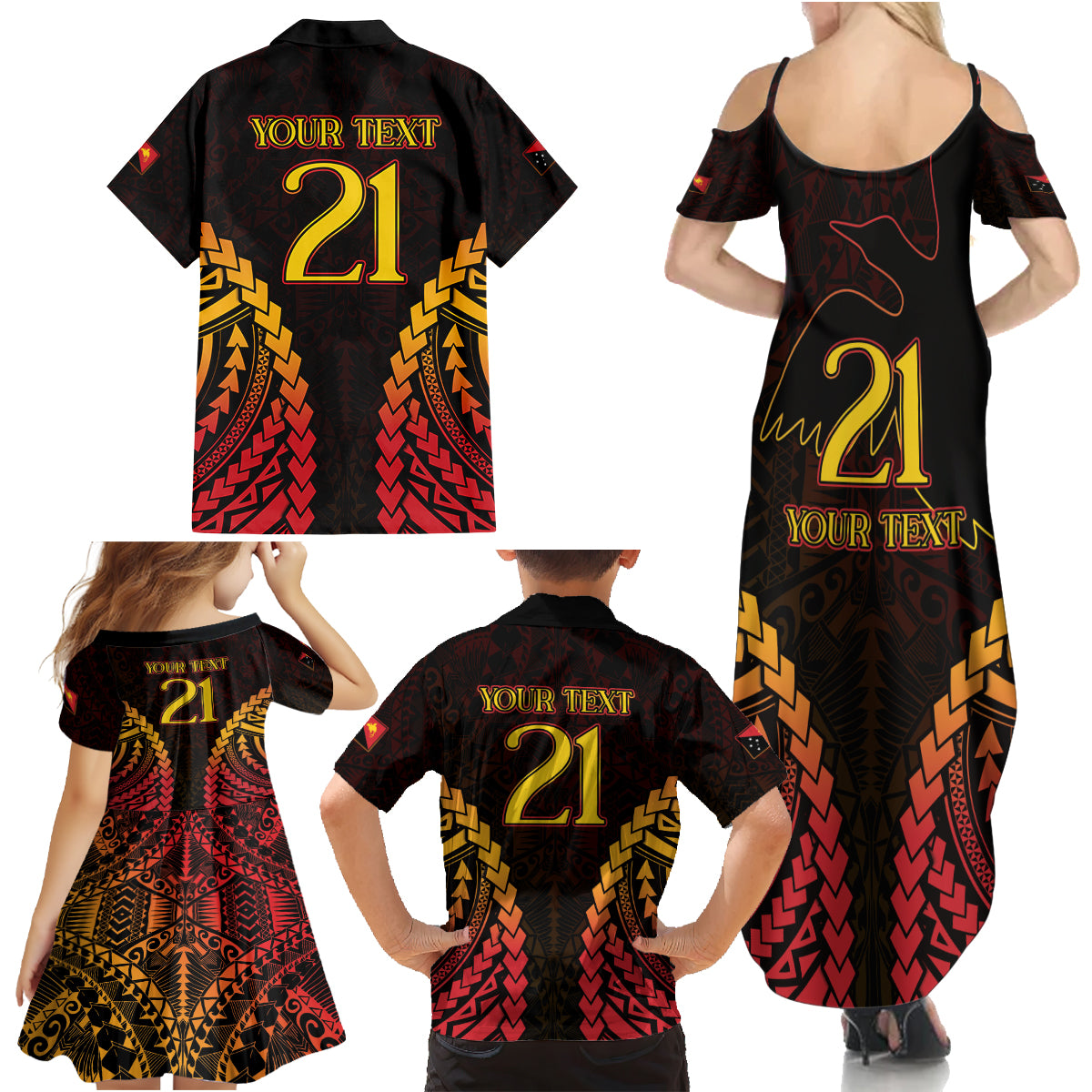 Custom Papua New Guinea Cricket Family Matching Summer Maxi Dress and Hawaiian Shirt Go Barramundis LT9 - Polynesian Pride