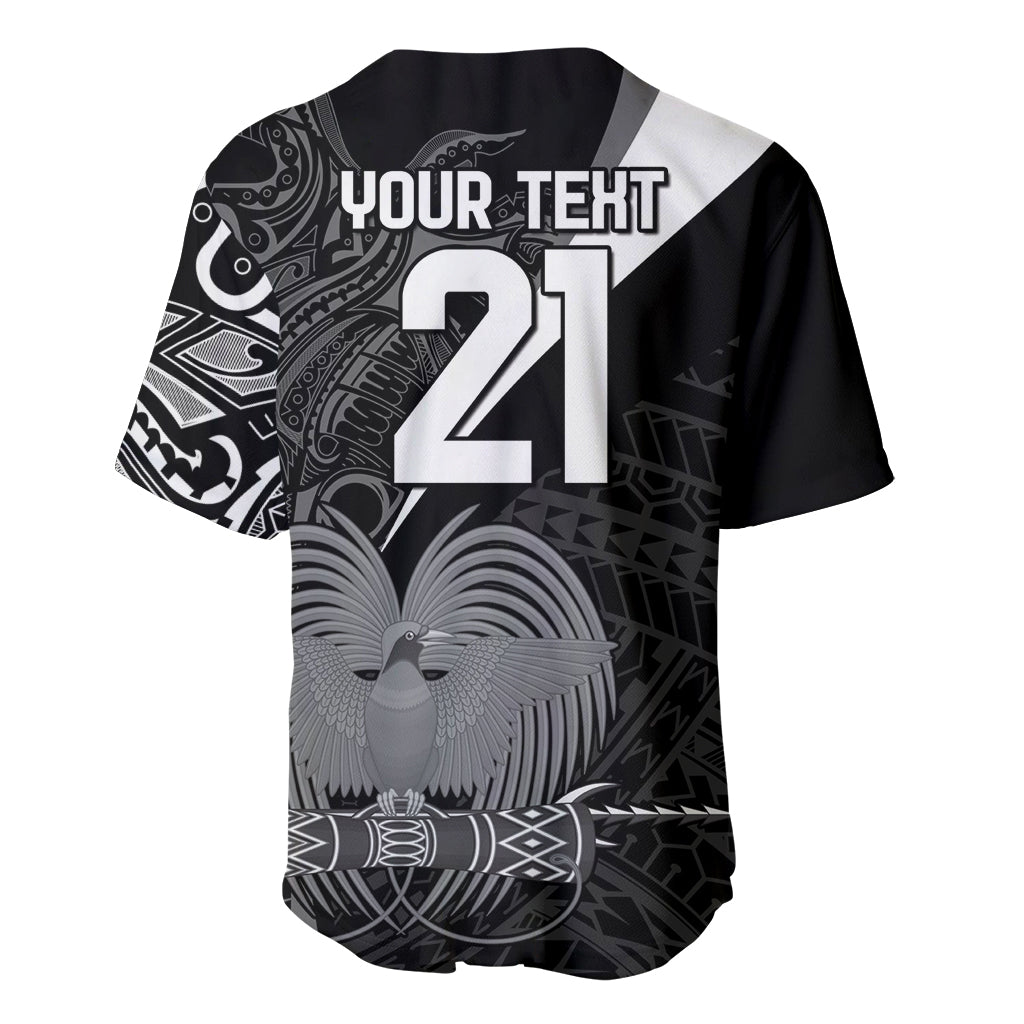 Custom Papua New Guinea Cricket Baseball Jersey Tribal Bird of Paradise Tattoo