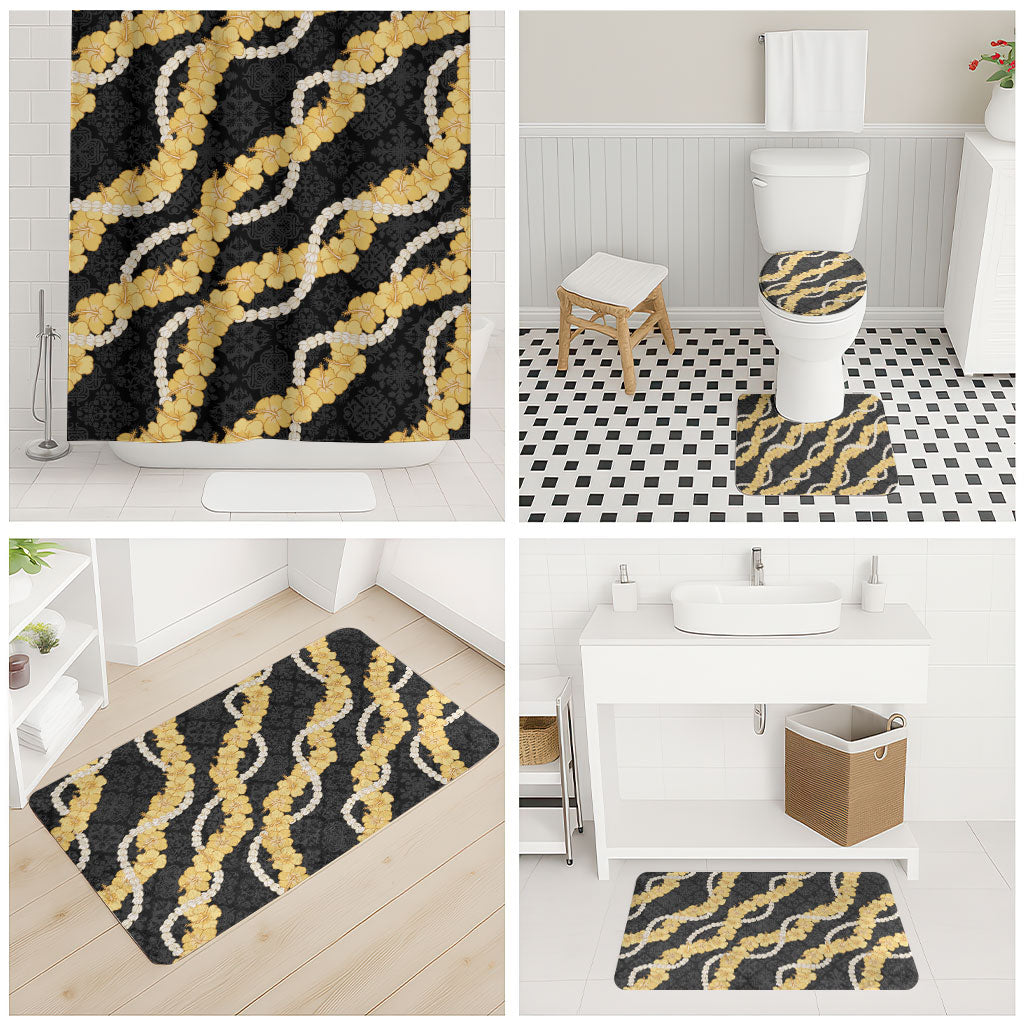 Aloha Melemele Hibiscus Pikake Lei Bathroom Set Hawaiian Quilt Pattern LT9 - Polynesian Pride