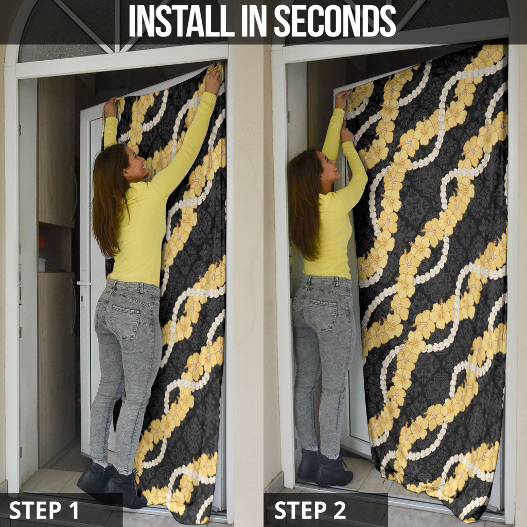 Aloha Melemele Hibiscus Pikake Lei Door Cover Hawaiian Quilt Pattern