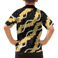 Aloha Melemele Hibiscus Pikake Lei Family Matching Off Shoulder Maxi Dress and Hawaiian Shirt Hawaiian Quilt Pattern LT9 - Polynesian Pride