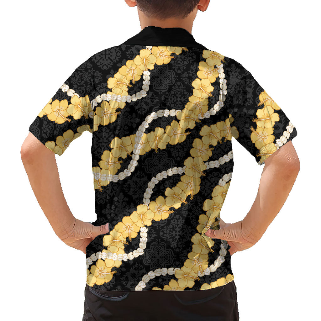 Aloha Melemele Hibiscus Pikake Lei Family Matching Tank Maxi Dress and Hawaiian Shirt Hawaiian Quilt Pattern LT9 - Polynesian Pride