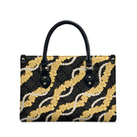 Aloha Melemele Hibiscus Pikake Lei Leather Bag Hawaiian Quilt Pattern