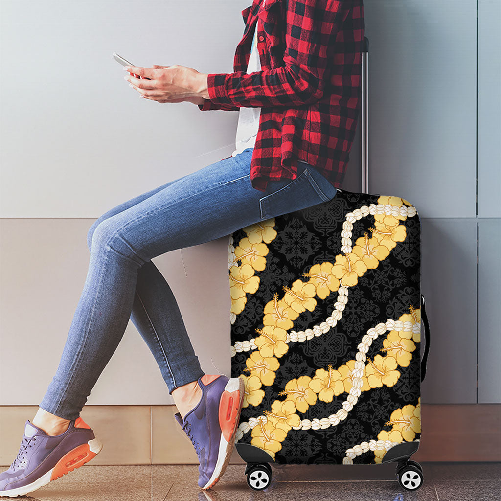 Aloha Melemele Hibiscus Pikake Lei Luggage Cover Hawaiian Quilt Pattern