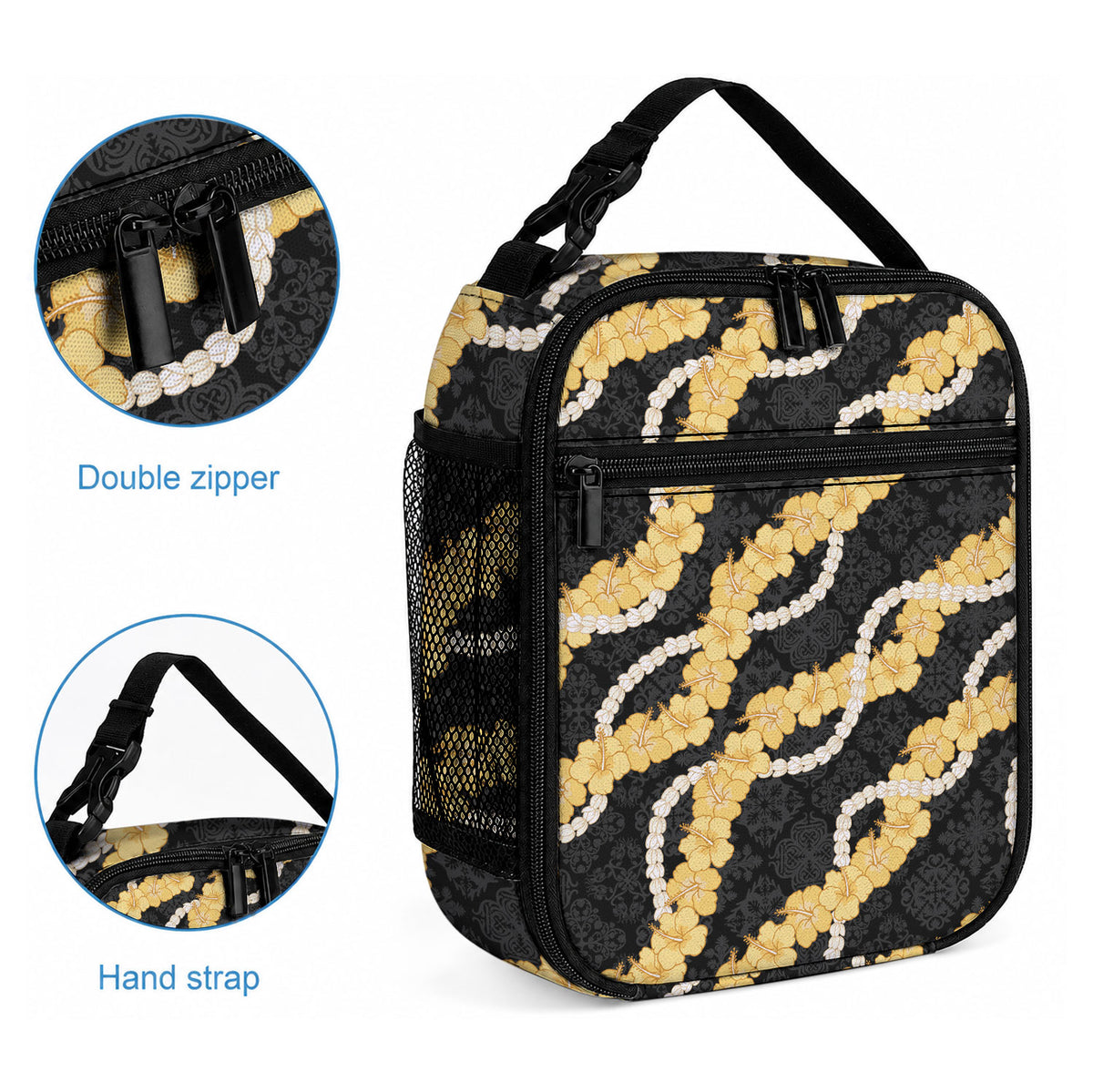 Aloha Melemele Hibiscus Pikake Lei Lunch Bag Hawaiian Quilt Pattern LT9 - Polynesian Pride
