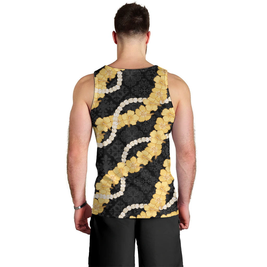 Aloha Melemele Hibiscus Pikake Lei Men Tank Top Hawaiian Quilt Pattern LT9 - Polynesian Pride