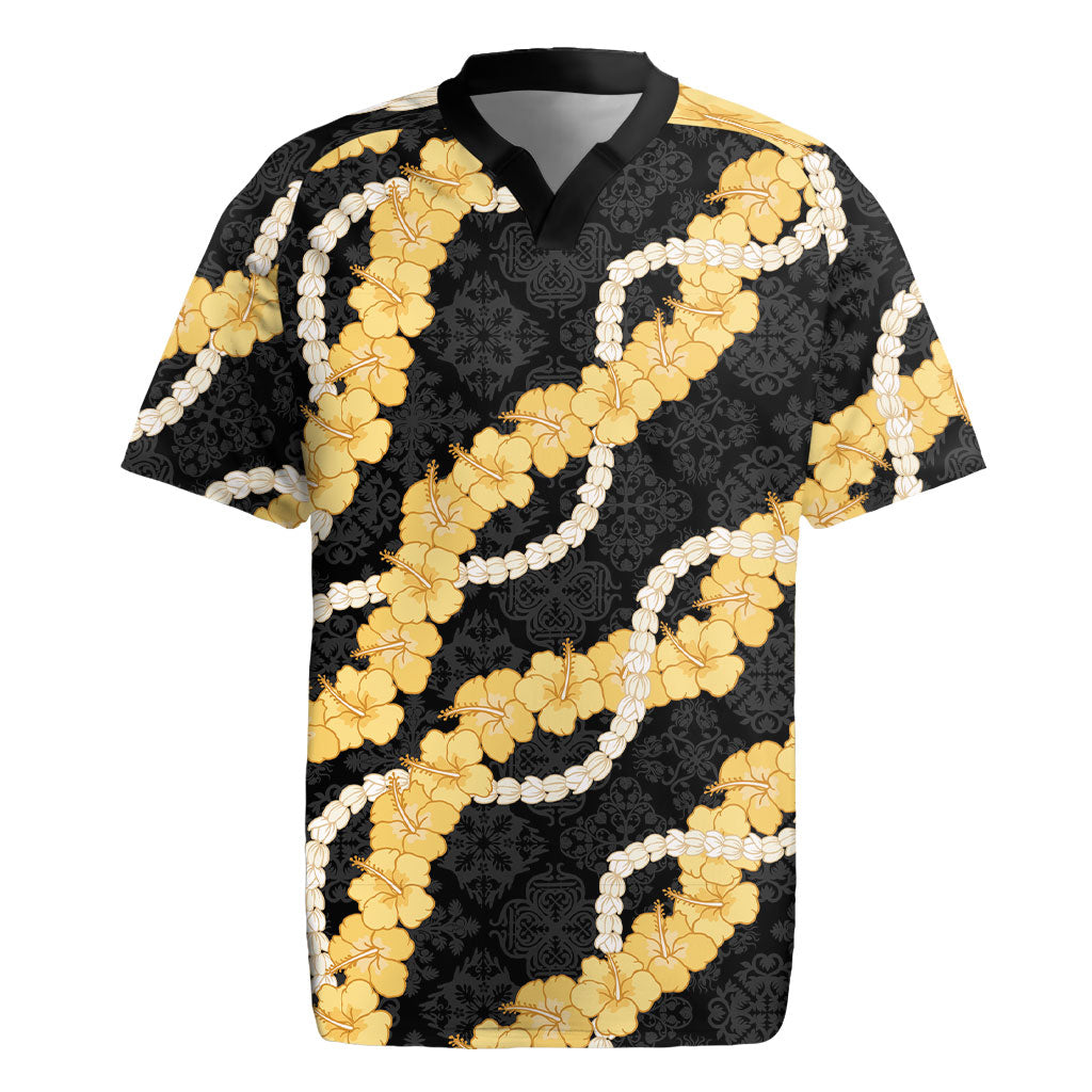 Aloha Melemele Hibiscus Pikake Lei Rugby Jersey Hawaiian Quilt Pattern