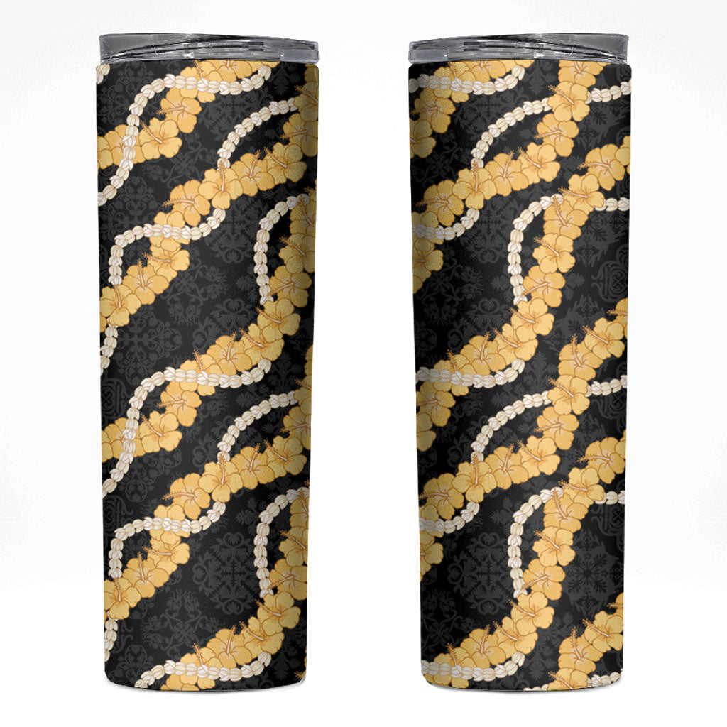 Aloha Melemele Hibiscus Pikake Lei Skinny Tumbler Hawaiian Quilt Pattern