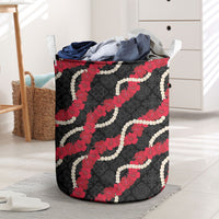 Aloha Ula'ula Hibiscus Pikake Lei Laundry Basket Hawaiian Quilt Pattern