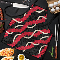 Aloha Ula'ula Hibiscus Pikake Lei Apron Hawaiian Quilt Pattern LT9 Black - Polynesian Pride