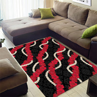 Aloha Ula'ula Hibiscus Pikake Lei Area Rug Hawaiian Quilt Pattern