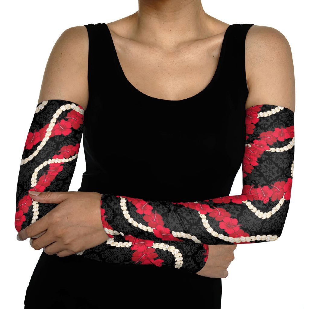 Aloha Ula'ula Hibiscus Pikake Lei Arm Sleeves Hawaiian Quilt Pattern