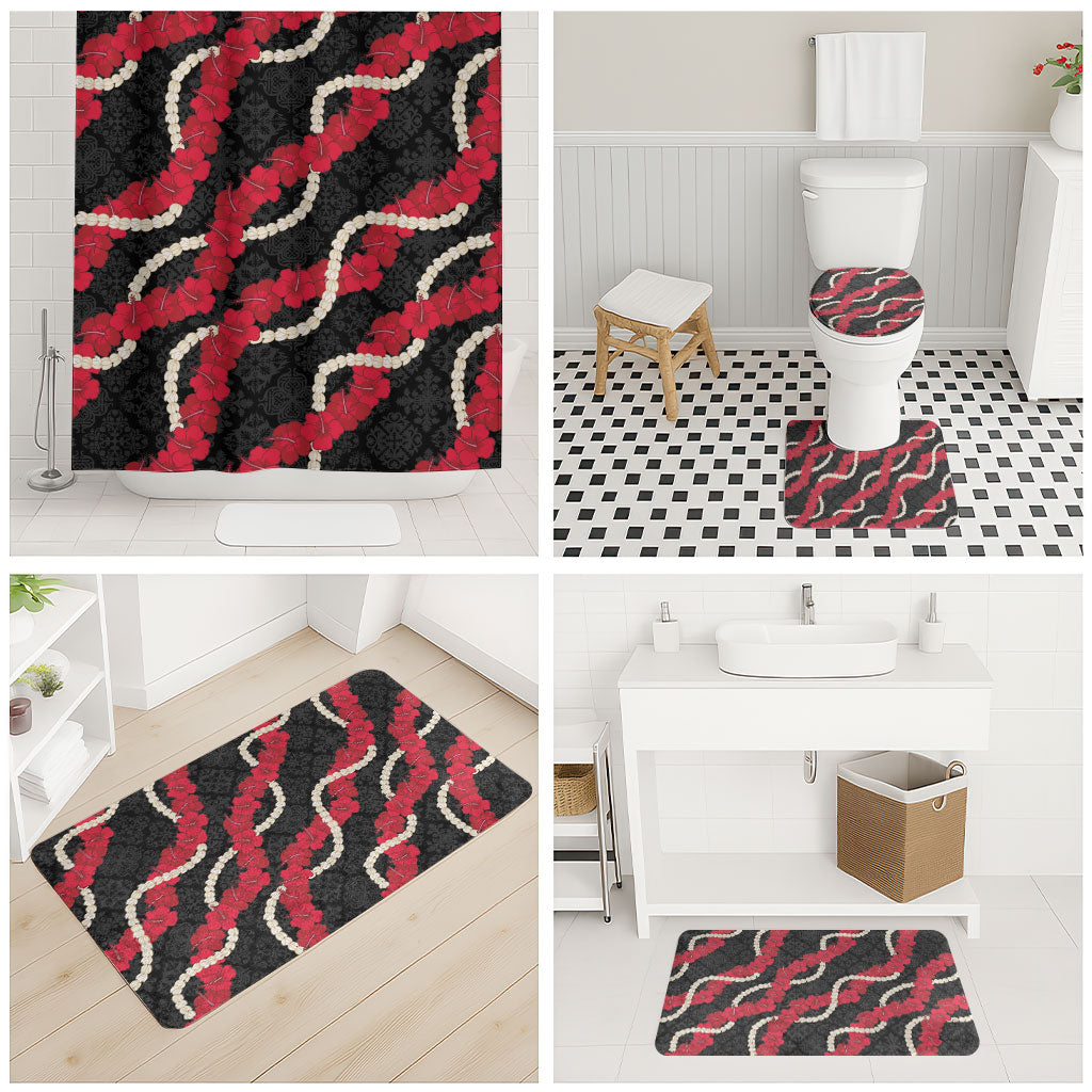 Aloha Ula'ula Hibiscus Pikake Lei Bathroom Set Hawaiian Quilt Pattern LT9 - Polynesian Pride