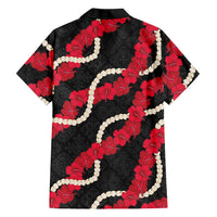 Aloha Ula'ula Hibiscus Pikake Lei Family Matching Long Sleeve Bodycon Dress and Hawaiian Shirt Hawaiian Quilt Pattern LT9 - Polynesian Pride