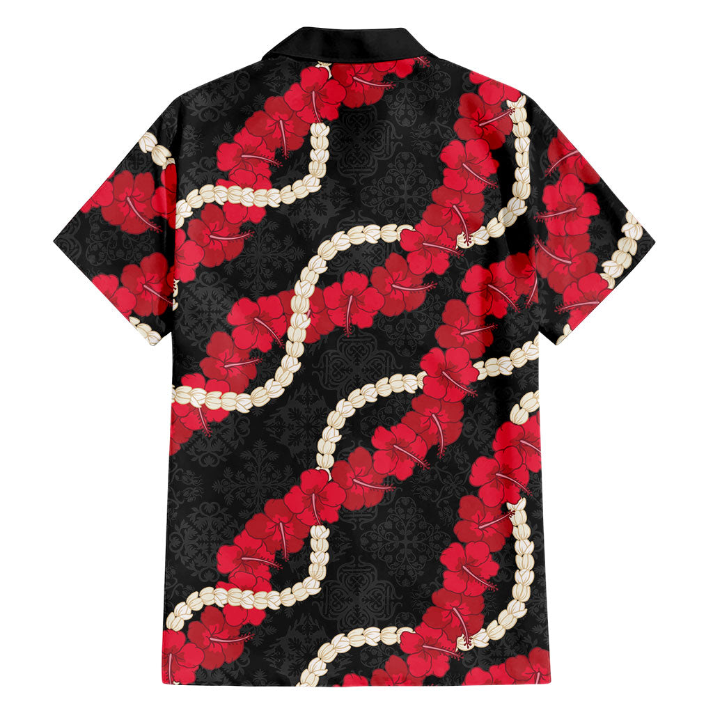 Aloha Ula'ula Hibiscus Pikake Lei Family Matching Puletasi and Hawaiian Shirt Hawaiian Quilt Pattern
