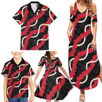 Aloha Ula'ula Hibiscus Pikake Lei Family Matching Summer Maxi Dress and Hawaiian Shirt Hawaiian Quilt Pattern