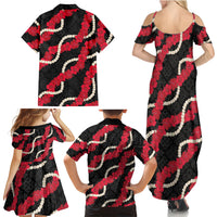 Aloha Ula'ula Hibiscus Pikake Lei Family Matching Summer Maxi Dress and Hawaiian Shirt Hawaiian Quilt Pattern