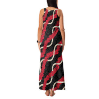 Aloha Ula'ula Hibiscus Pikake Lei Family Matching Tank Maxi Dress and Hawaiian Shirt Hawaiian Quilt Pattern LT9 - Polynesian Pride