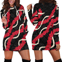Aloha Ula'ula Hibiscus Pikake Lei Hoodie Dress Hawaiian Quilt Pattern LT9 - Polynesian Pride