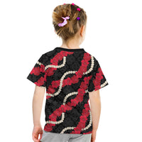 Aloha Ula'ula Hibiscus Pikake Lei Kid T Shirt Hawaiian Quilt Pattern