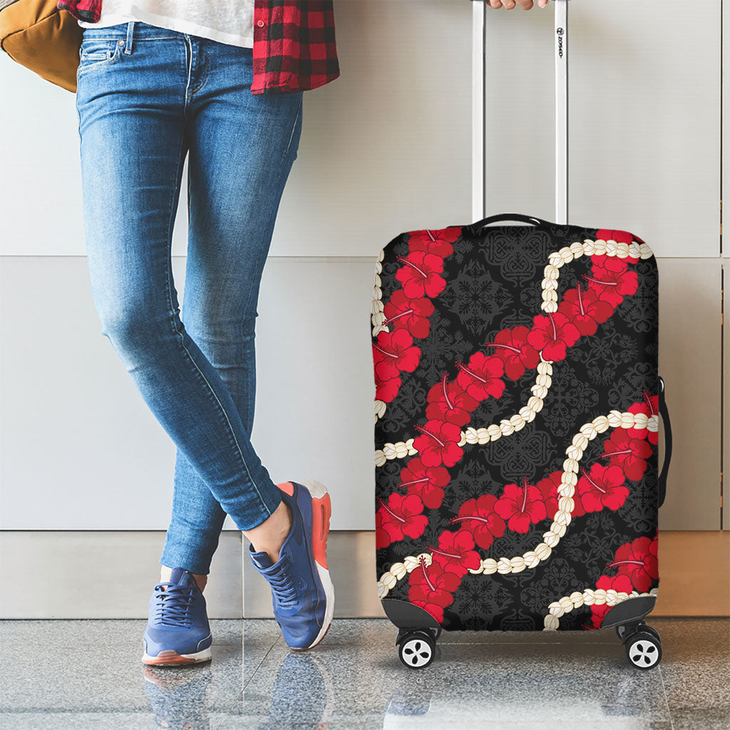 Aloha Ula'ula Hibiscus Pikake Lei Luggage Cover Hawaiian Quilt Pattern