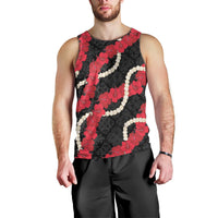Aloha Ula'ula Hibiscus Pikake Lei Men Tank Top Hawaiian Quilt Pattern LT9 - Polynesian Pride