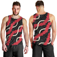 Aloha Ula'ula Hibiscus Pikake Lei Men Tank Top Hawaiian Quilt Pattern LT9 - Polynesian Pride