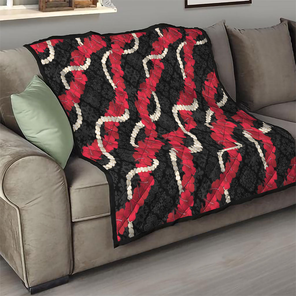 Aloha Ula'ula Hibiscus Pikake Lei Quilt Hawaiian Quilt Pattern