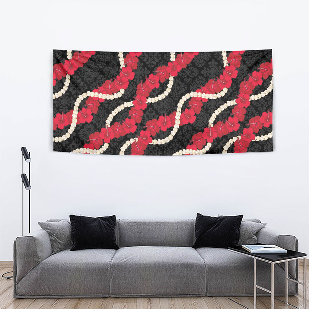 Aloha Ula'ula Hibiscus Pikake Lei Tapestry Hawaiian Quilt Pattern