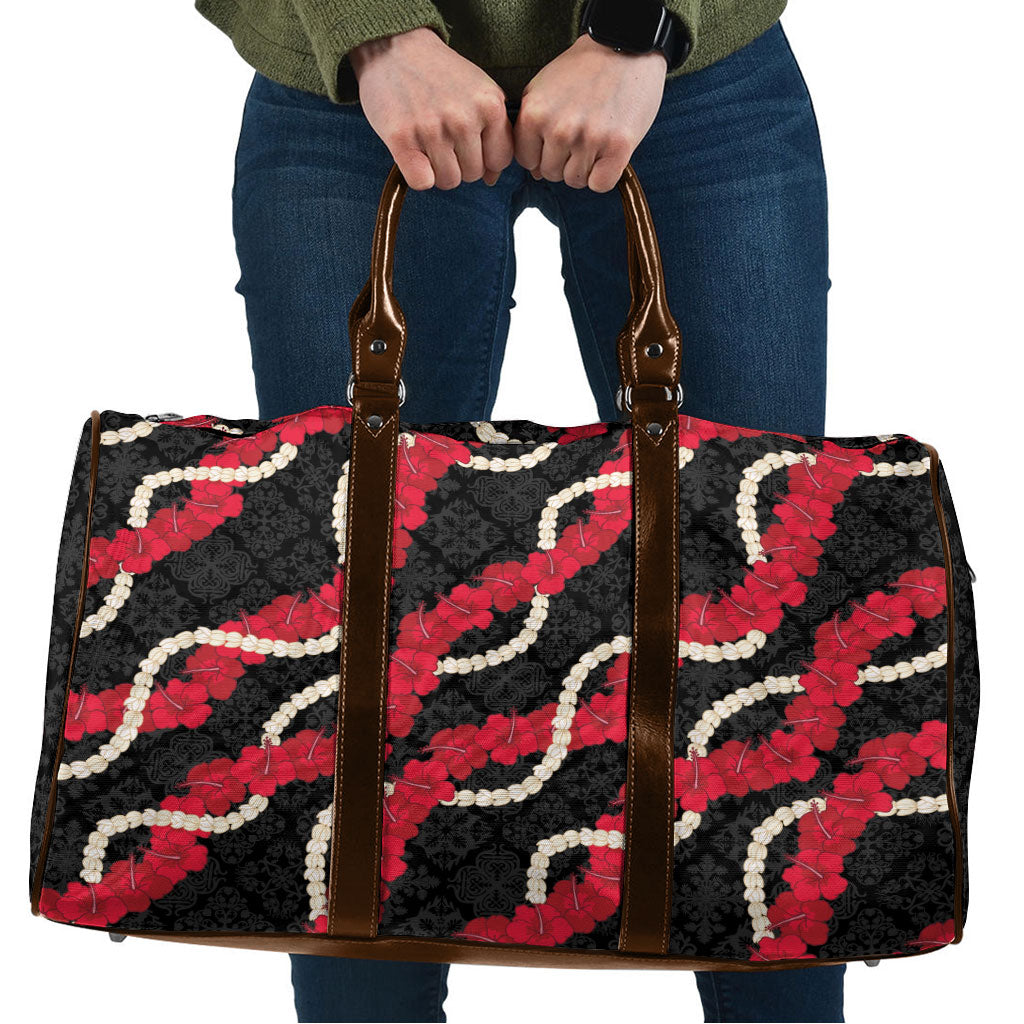 Aloha Ula'ula Hibiscus Pikake Lei Travel Bag Hawaiian Quilt Pattern