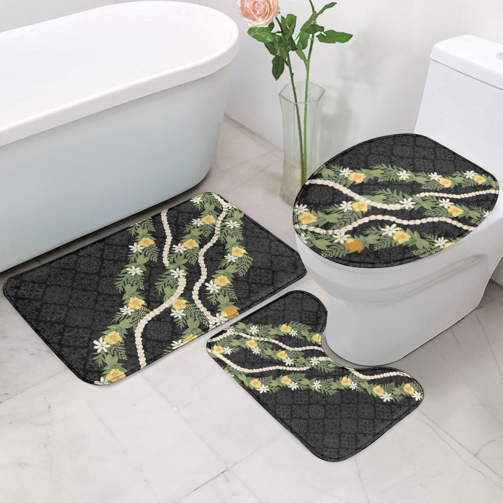 Puakenikeni Anthurium Pikake Lei Bathroom Set Hawaiian Quilt Pattern LT9 - Polynesian Pride